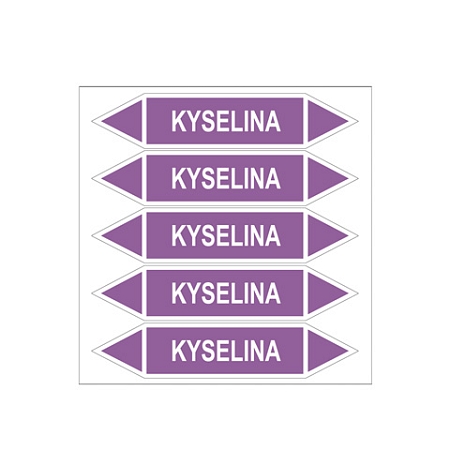 Značení potrubí, kyselina